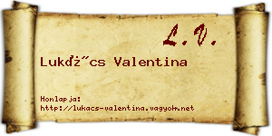 Lukács Valentina névjegykártya