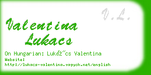 valentina lukacs business card